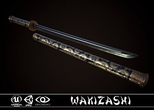 wakizashi cane 3D model