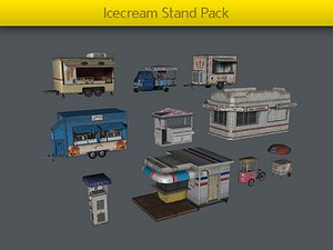 3d pack ice cream stands