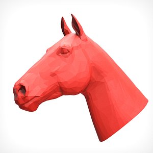 3D model horse head polygonal