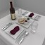 restaurant table - 3d model