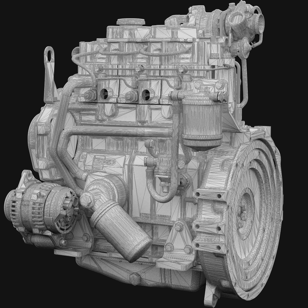 Diesel Truck Engine 3d Model