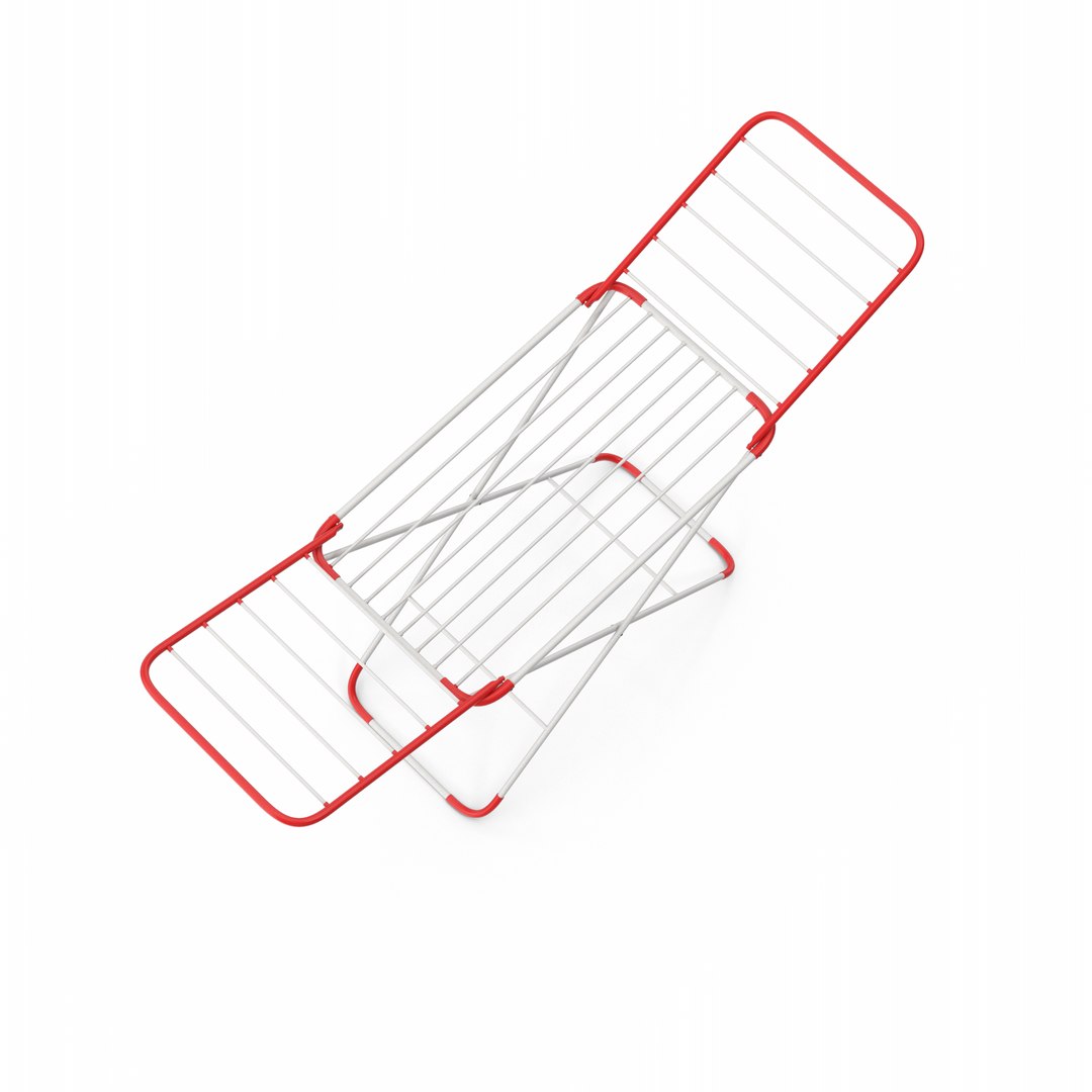 3D Red Laundry Drying Rack - TurboSquid 2158166