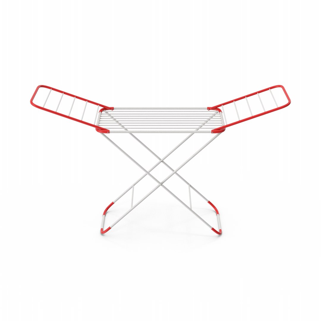 3D Red Laundry Drying Rack - TurboSquid 2158166