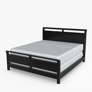 3D model Black Wood Bed