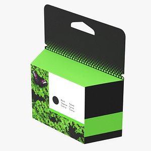 3D Black Printer Cartridge Box