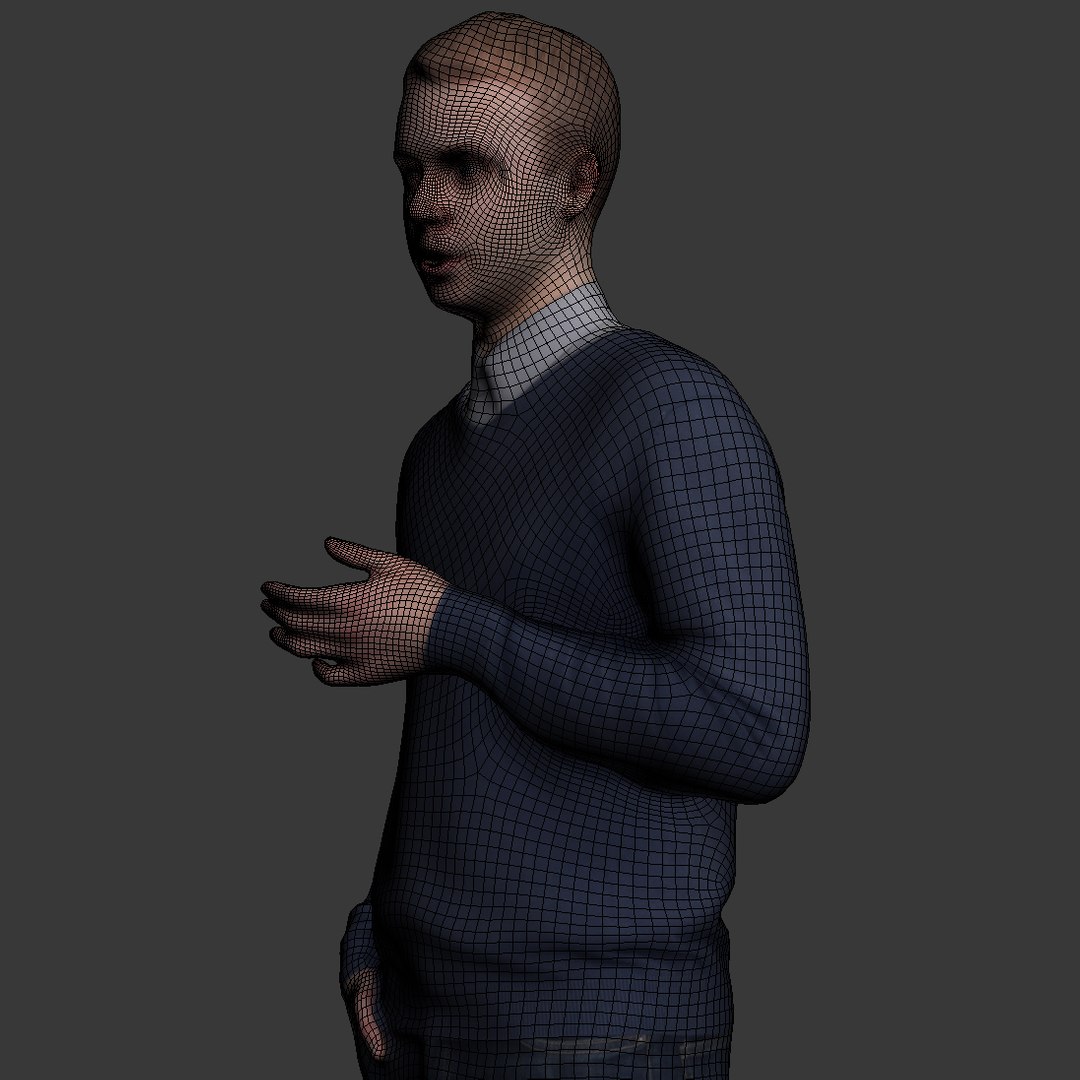 Human Standing Man 3ds