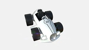 Cartoon Kart B08 White - Vehicle Racing Design model