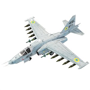 3D model Sukhoi SU-25 Frogfoot attack plane