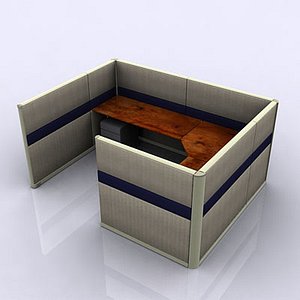 walls desk space 3d model