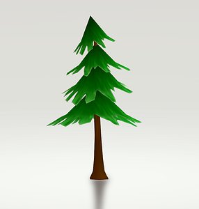 tree hand-drawn whimsical 3D model
