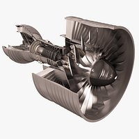 Turbofan Aircraft Engine Cutaway