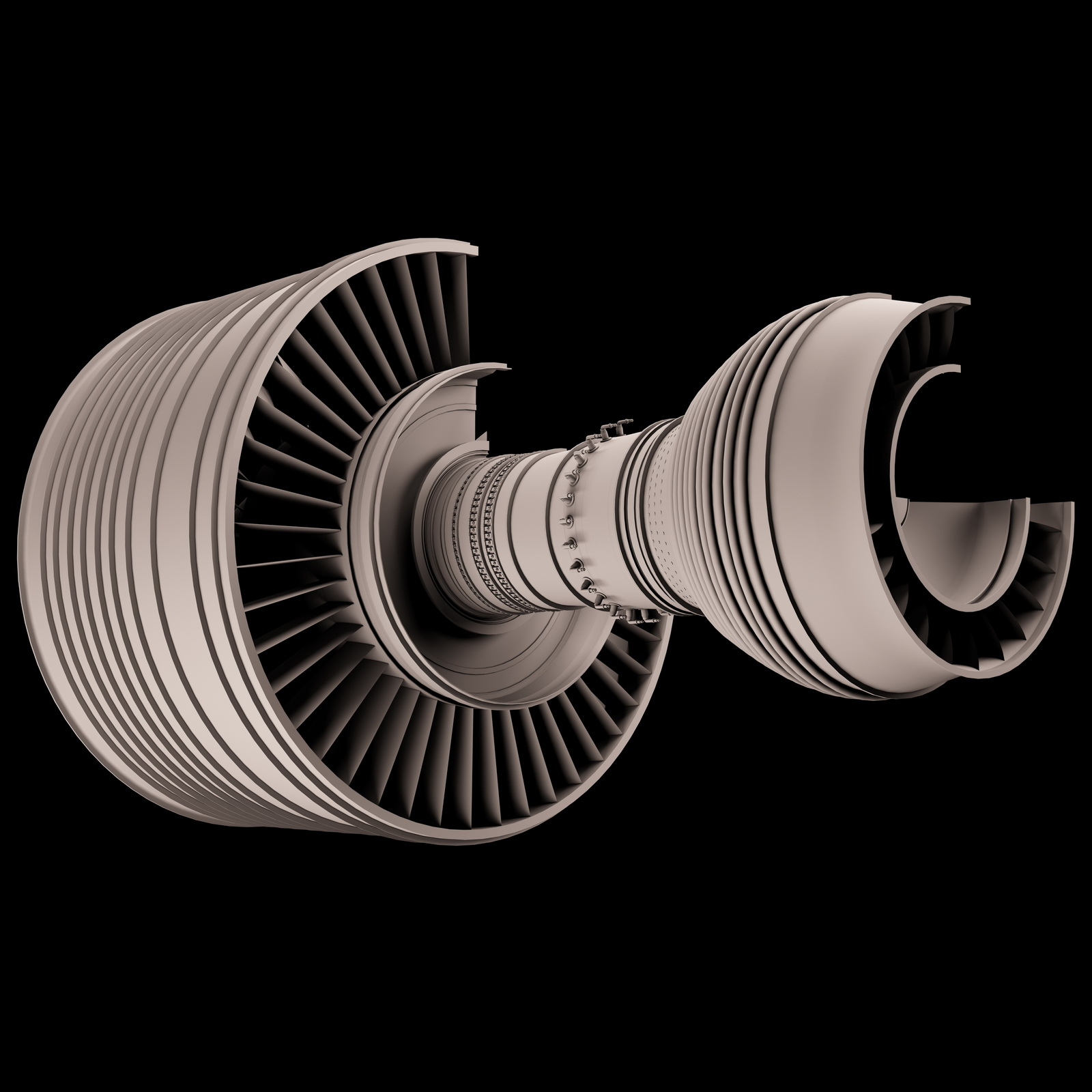 3D turbofan aircraft engine cutaway model - TurboSquid 1238872