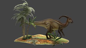 Parasaurolophus Dinosaur Cretaceous Herbivore 3D model