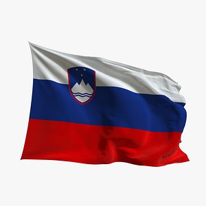 3D Realistic Animated Flag - Microtexture Rigged - Put your own texture - Def Slovenia model