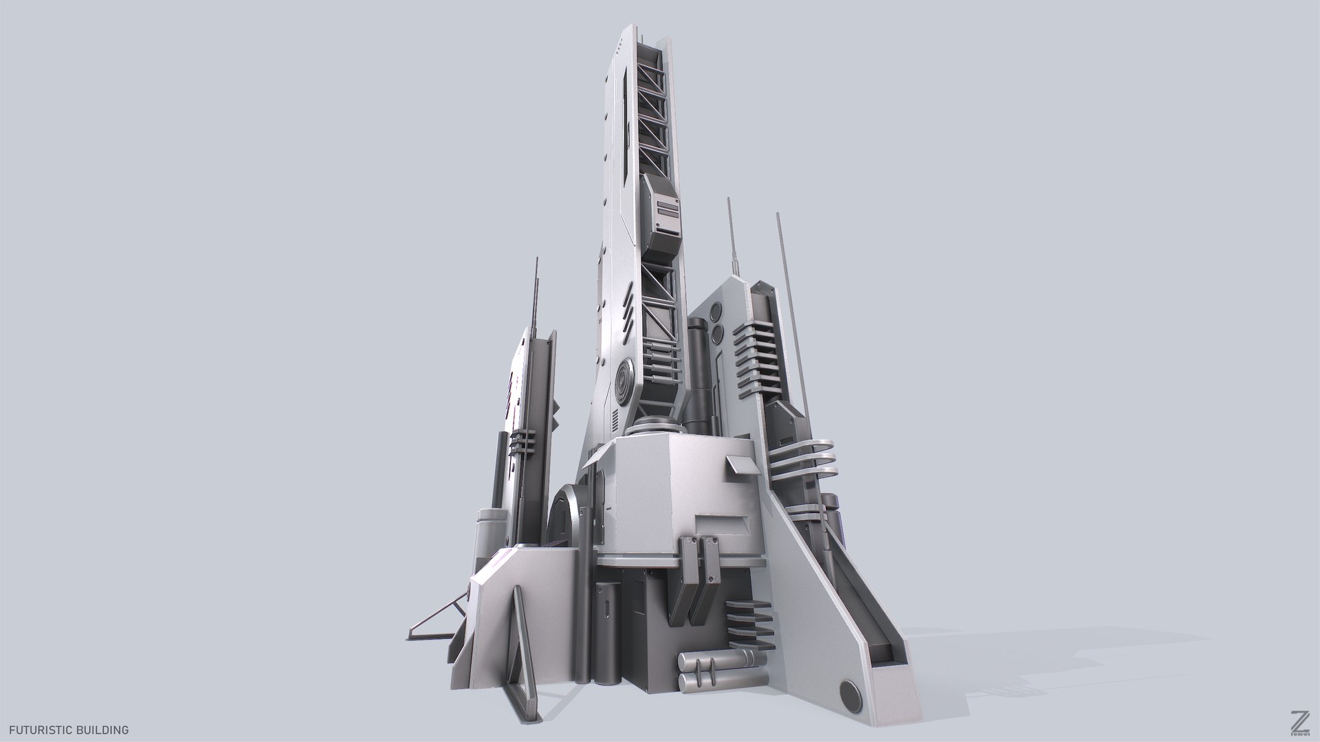 Futuristic Building Model - TurboSquid 2421514