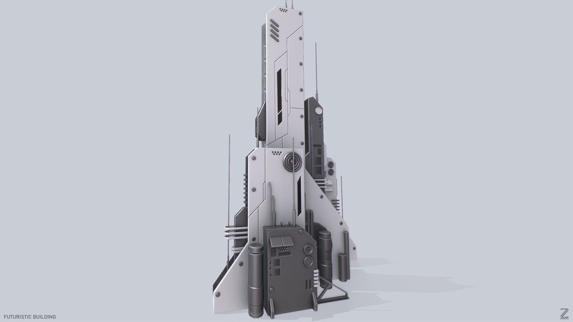 Futuristic Building Model - TurboSquid 2421514