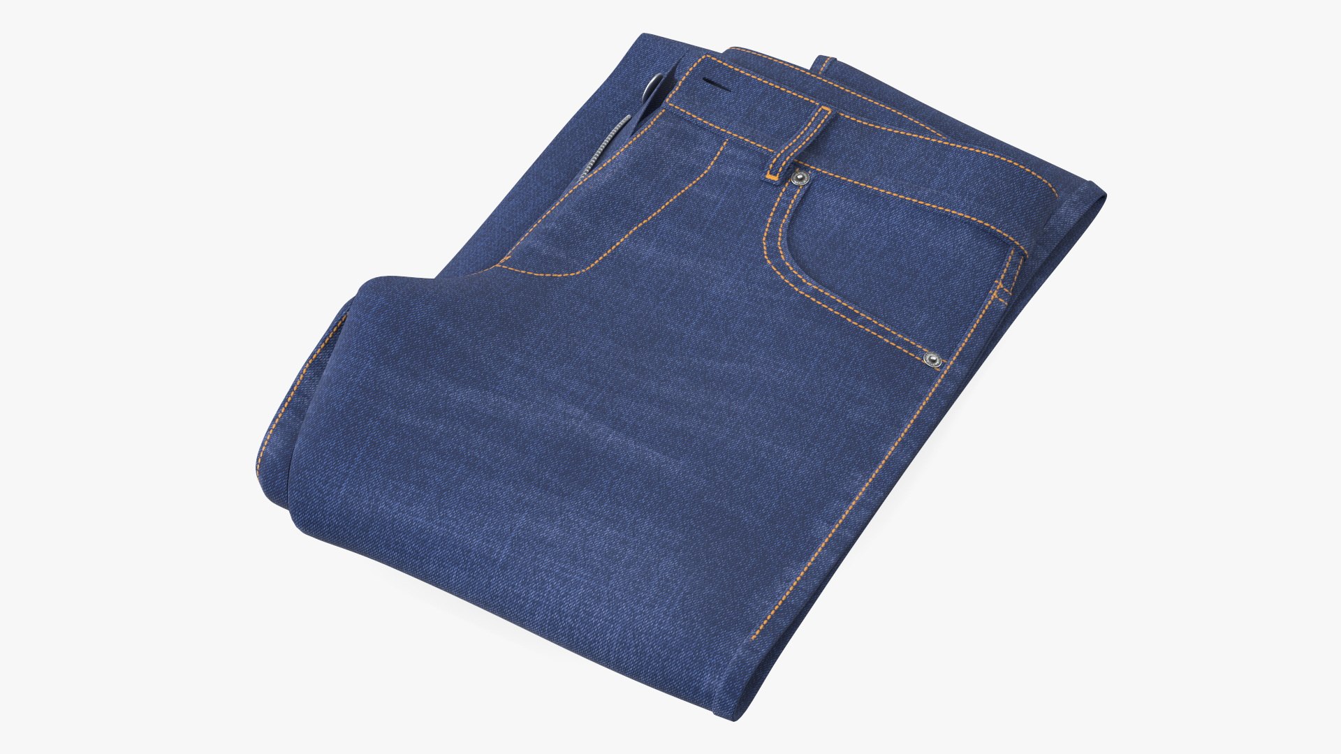 Rolled Diesel Denim Dark Blue 3D model preview