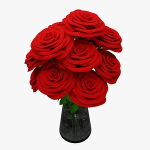 3D model Roses in Vase