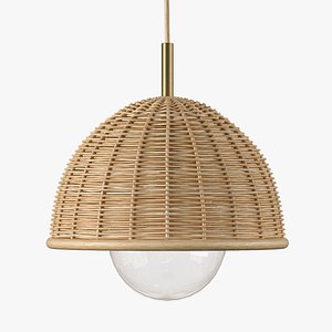 Luna wicker rattan ceiling lamp
