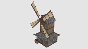 3D medieval windmill