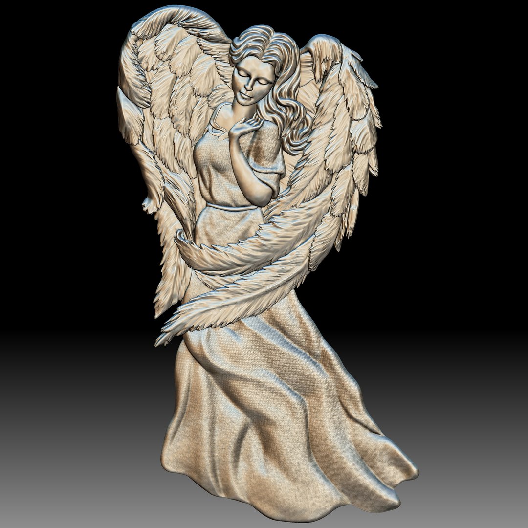 Angel Girl Bas-relief For CNC Router Or 3D Printer Model - TurboSquid ...