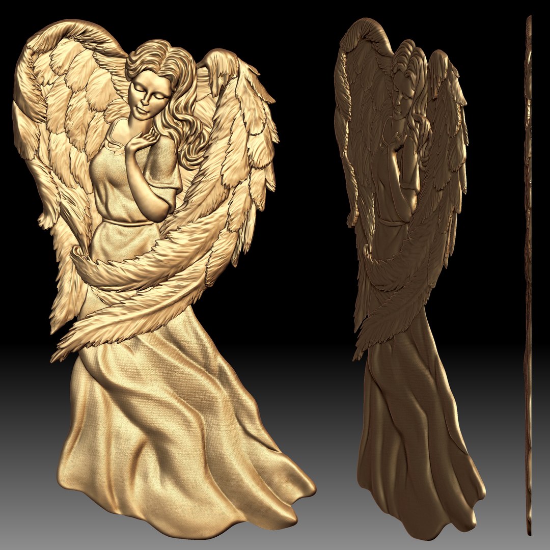 Angel Girl Bas-relief For CNC Router Or 3D Printer Model - TurboSquid ...