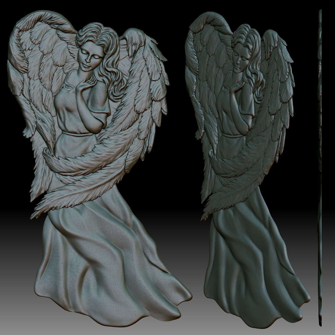 Angel Girl Bas-relief For CNC Router Or 3D Printer Model - TurboSquid ...