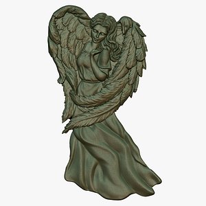 Angel Girl bas-relief for CNC router or 3D printer