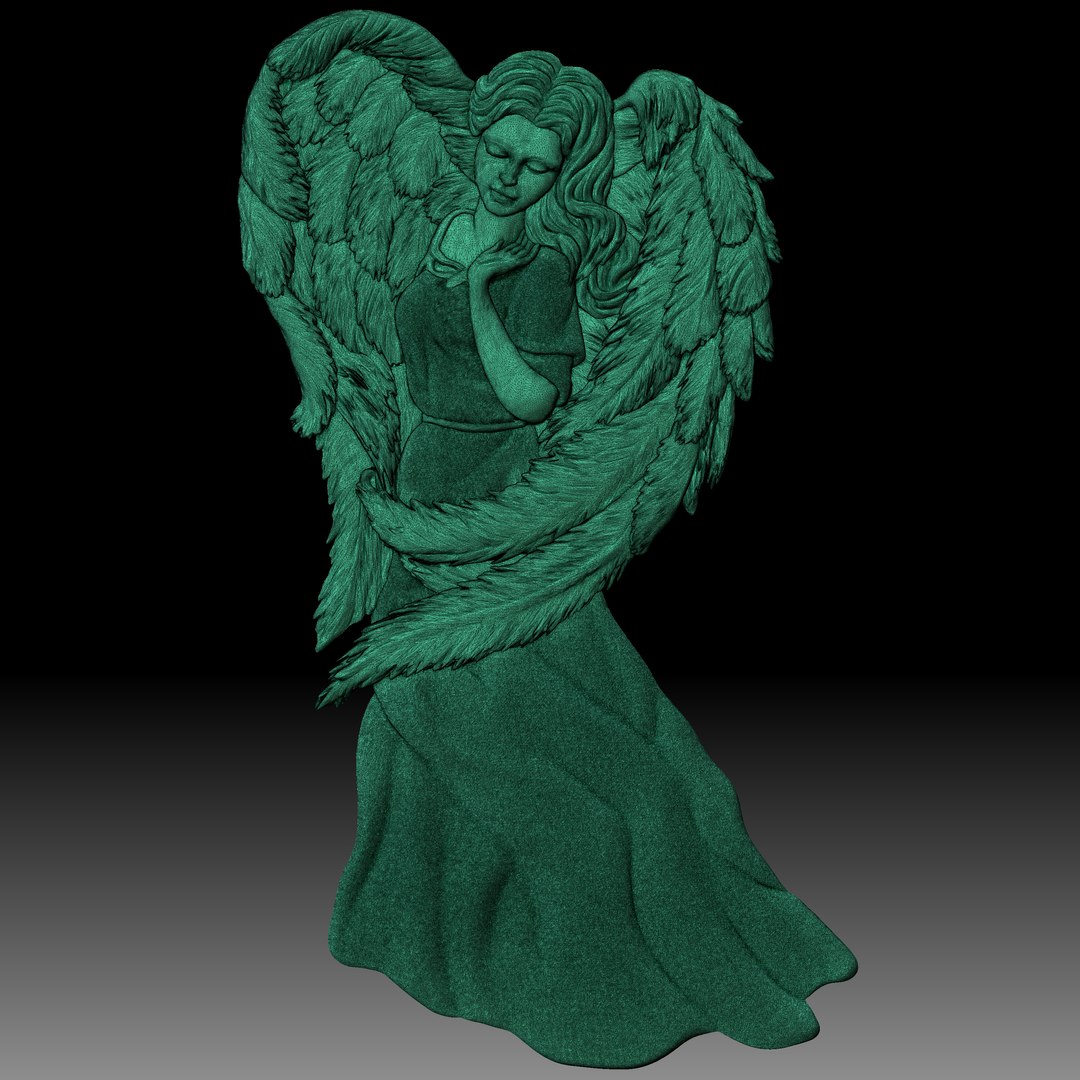 Angel Girl Bas-relief For CNC Router Or 3D Printer Model - TurboSquid ...
