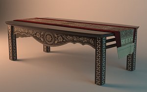 3d model of table wood arabesque