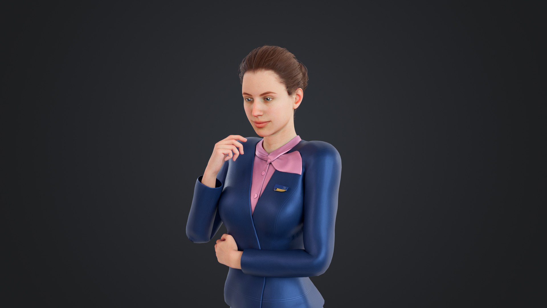 Pilot and stewardess 3D model https://p.turbosquid.com/ts-thumb/aQ/Us0Ku2/1O/stewardess_118/jpg/1740989653/1920x1080/fit_q87/c1587d1ec897f08a60146c6badc767bba23f5aaf/stewardess_118.jpg