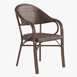 Milano Series Rattan Restaurant Patio Chair with Bamboo-Aluminum Frame SDA-AD642003R Flash Furniture 3D model