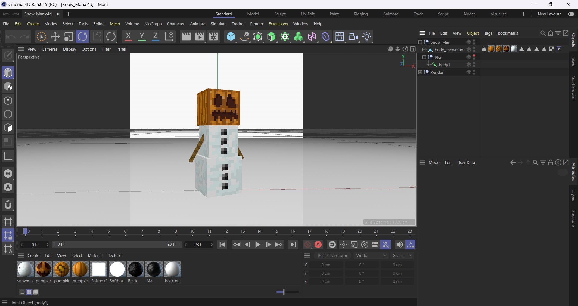 3D Snow Man Minecraft - TurboSquid 2364710