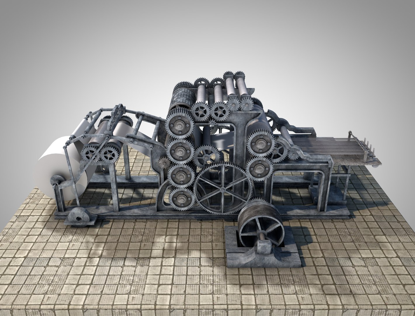 Rotary printer machine model - TurboSquid 1328749