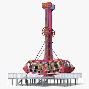 Amusement Park Attraction on Platform 3D model