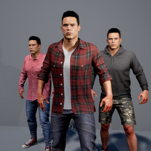 Male casual outfits vol1 3D