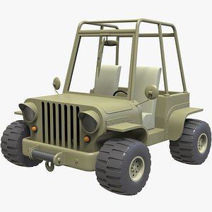 3D model cartoon jeep car