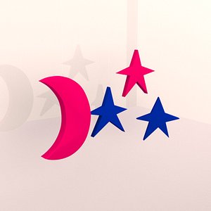 3D starry moon model