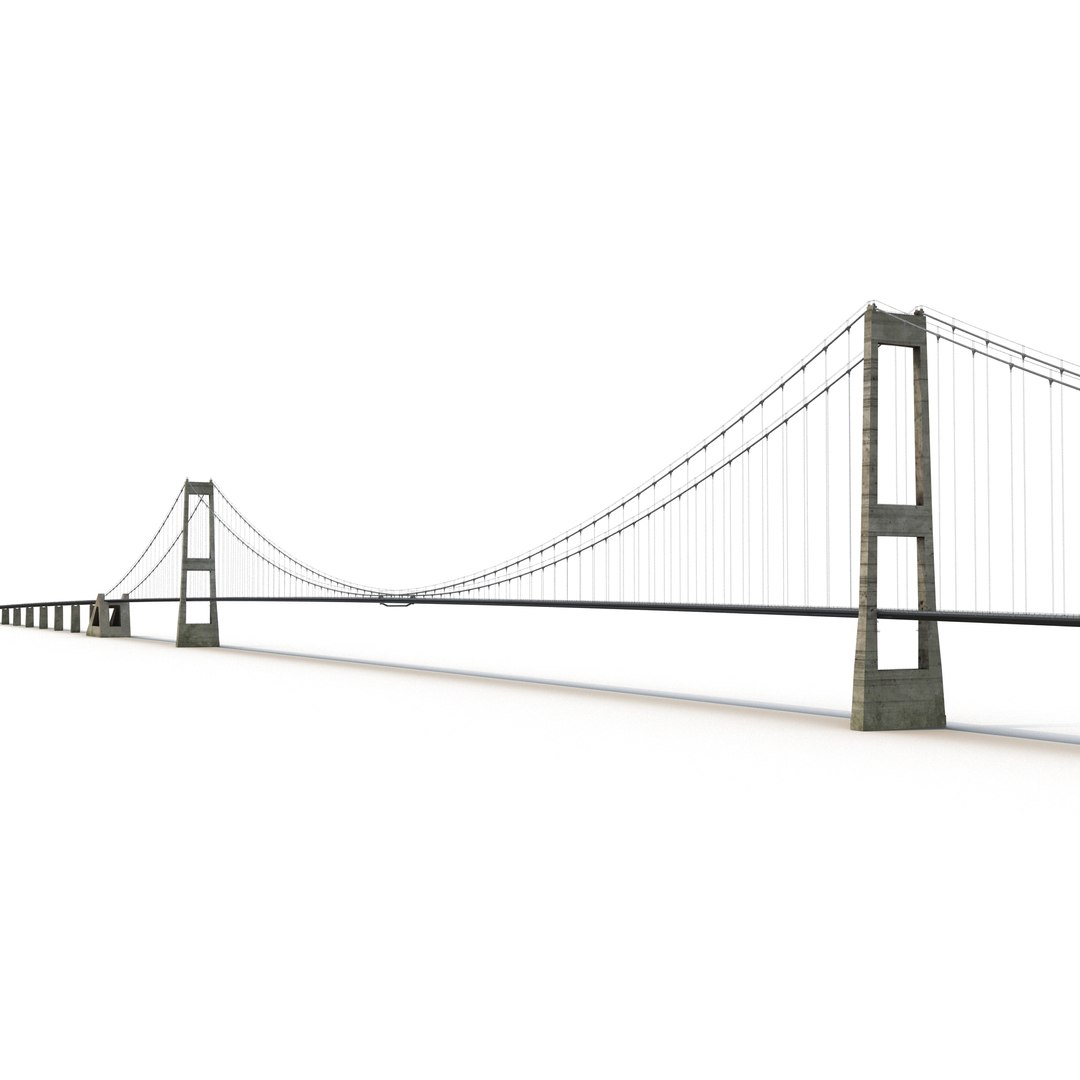 Great Belt Fixed Link Bridge 3D model preview