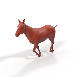Striped Equine Running for 3D Print 3D model