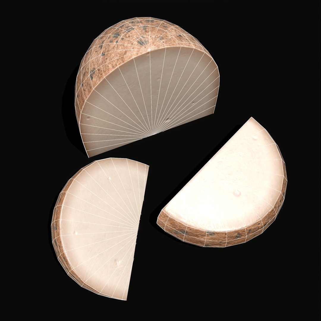 3D Medium Gouda Cheese Chunks Model - TurboSquid 1941073