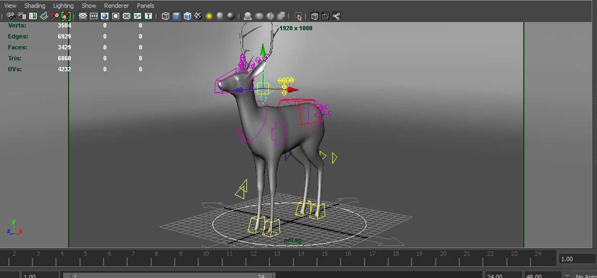 Deer Rigged 3d Model