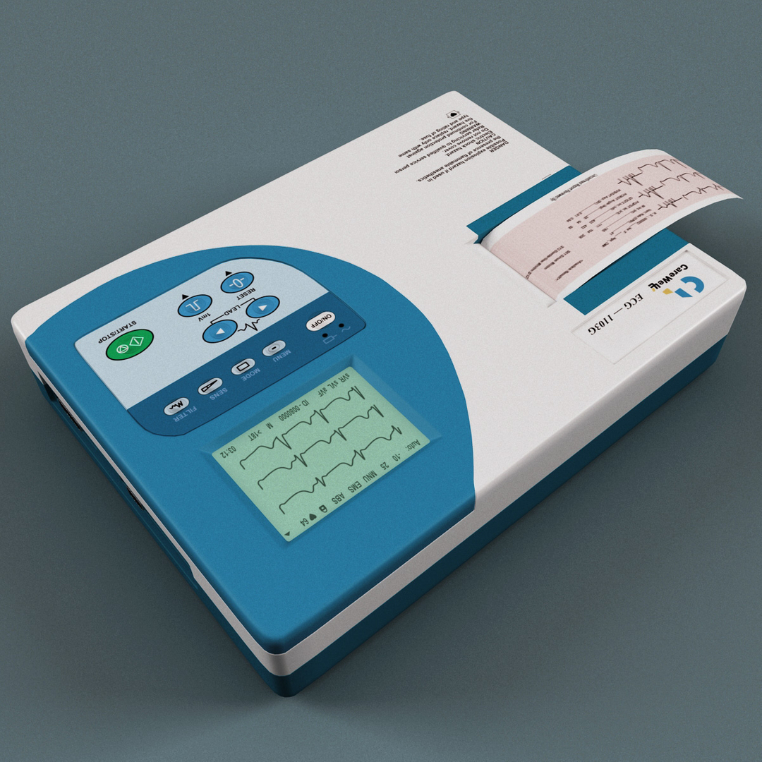 3d model of electrocardiographs ecg machine