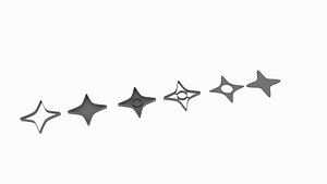 3D shuriken cookie cutter mold model