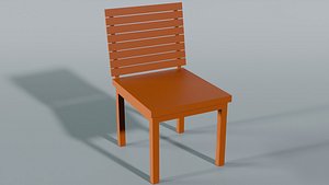 3D Modern Outdoor Terrace Chair - Low Poly