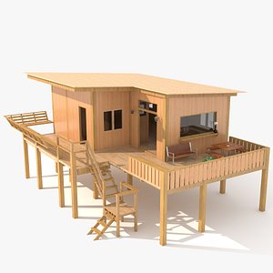 wood house 3D model