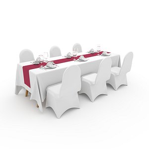 Banquet Table and Chair 113 3D model