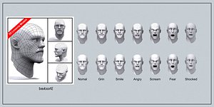 3d model of male head mopher human body