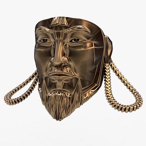 Genghis Khan Realistic Face Mask Statue