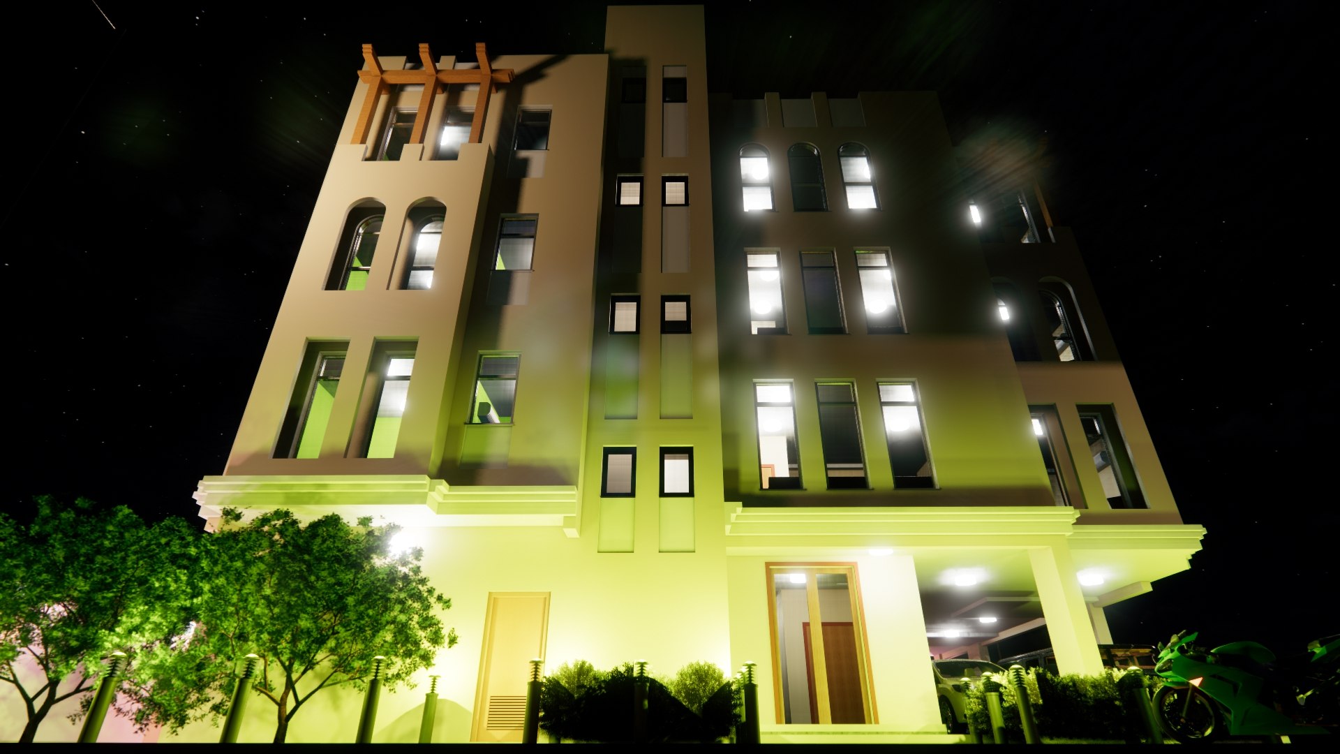 3D Residential Building G Plus 3 With Ground Parking - TurboSquid 1851057